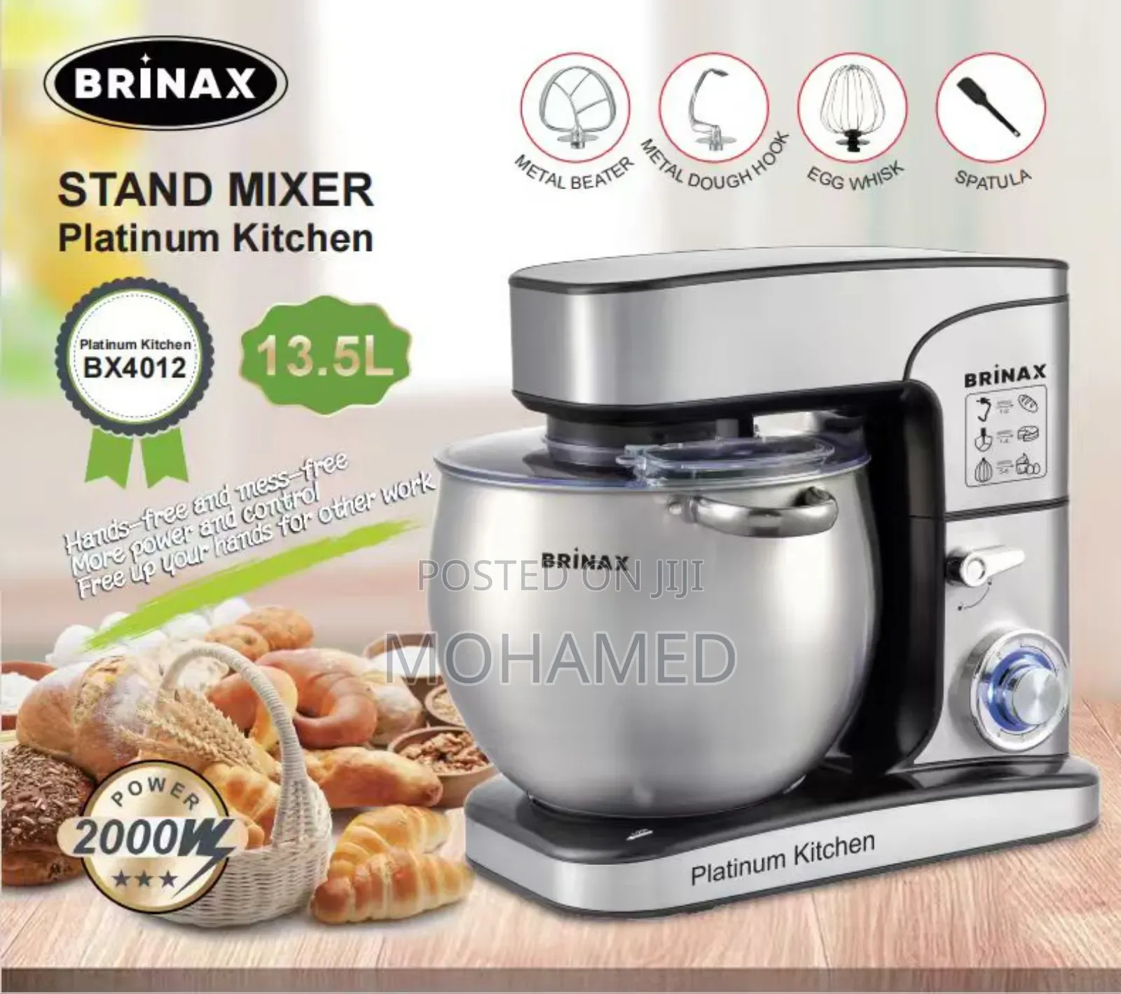 Brinax Stand Mixer – 13.5l Capacity