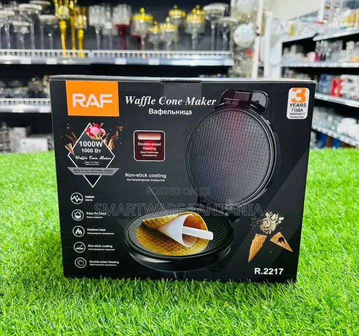 Raf R.2217 1000w Non-stick Waffle Cone Maker Double Heating
