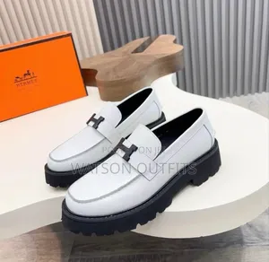 Men's Leather Shoes Hermes Brand White or Whitish Colour