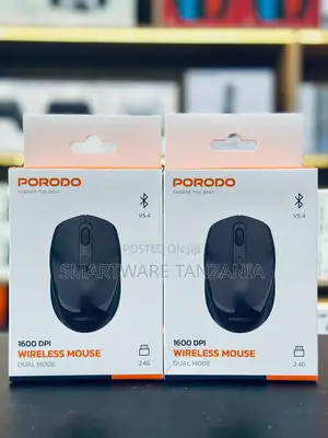 Porodo 1600 Dpi Dual Mode Black Wireless Mouse Bluetooth 5.4