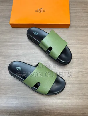 Men's Leather Sandal Shoes Hermes Topply Branded and Smoothly Made