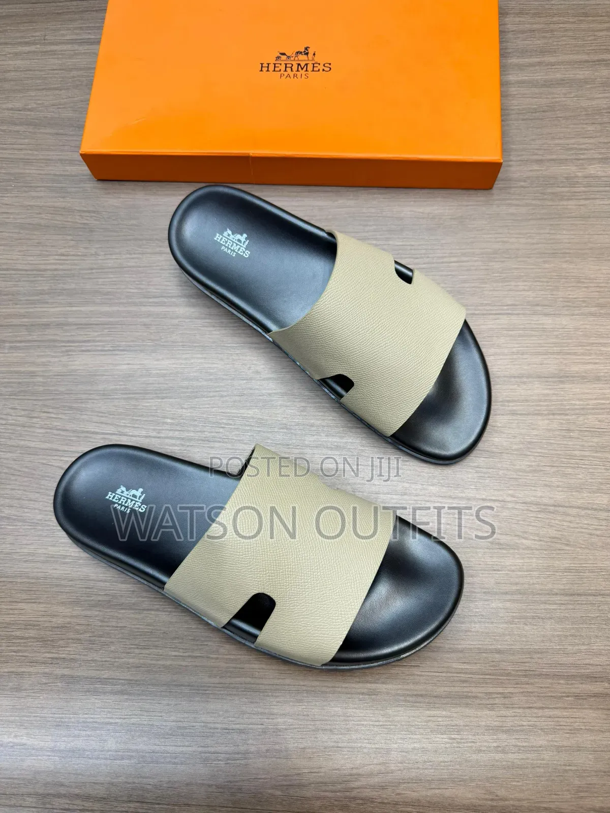 Men's Leather Sandal Shoes Hermes Topply Branded and Smoothly Made