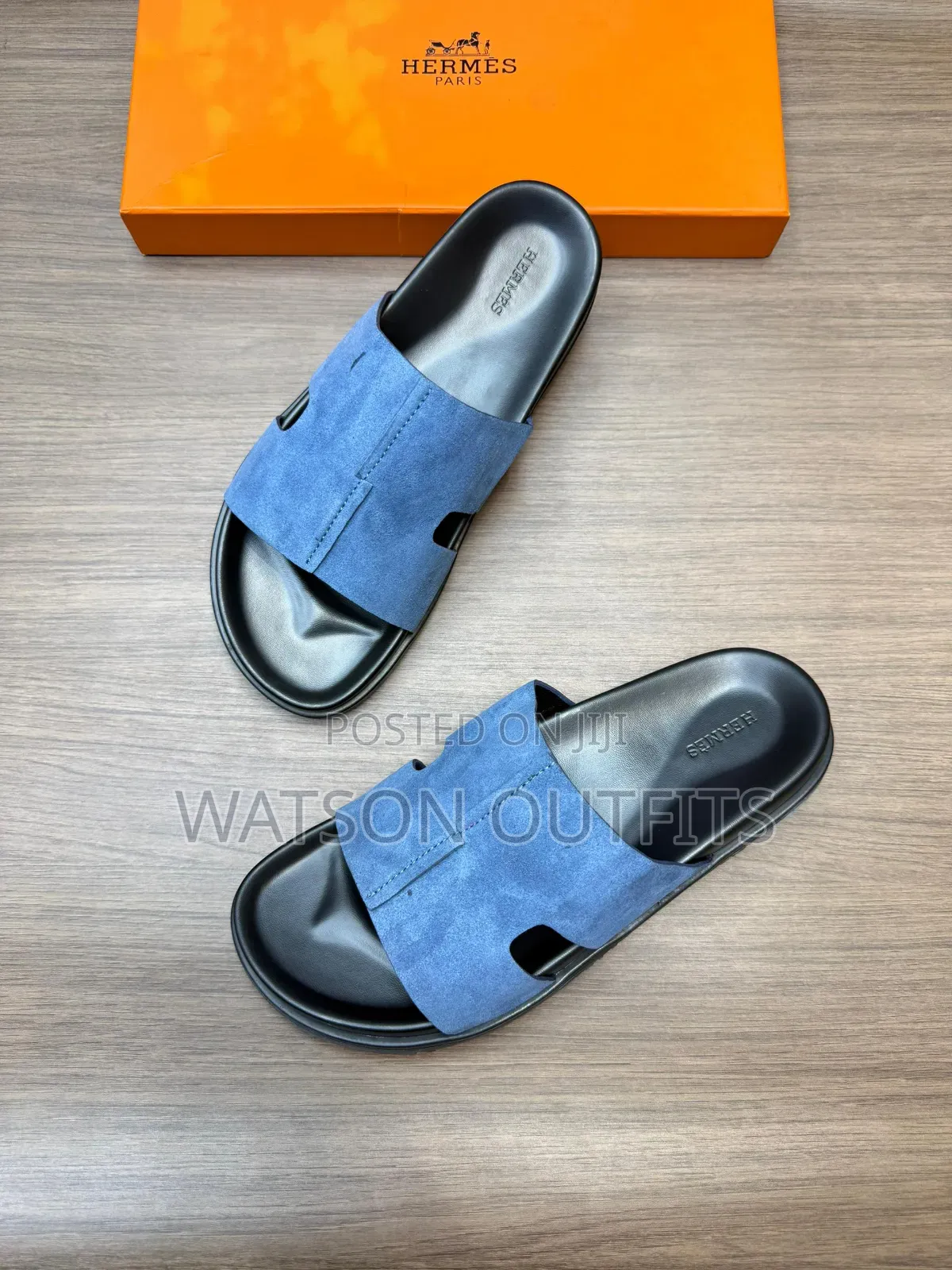Men's Leather Sandal Shoes Hermes Topply Branded and Smoothly Made