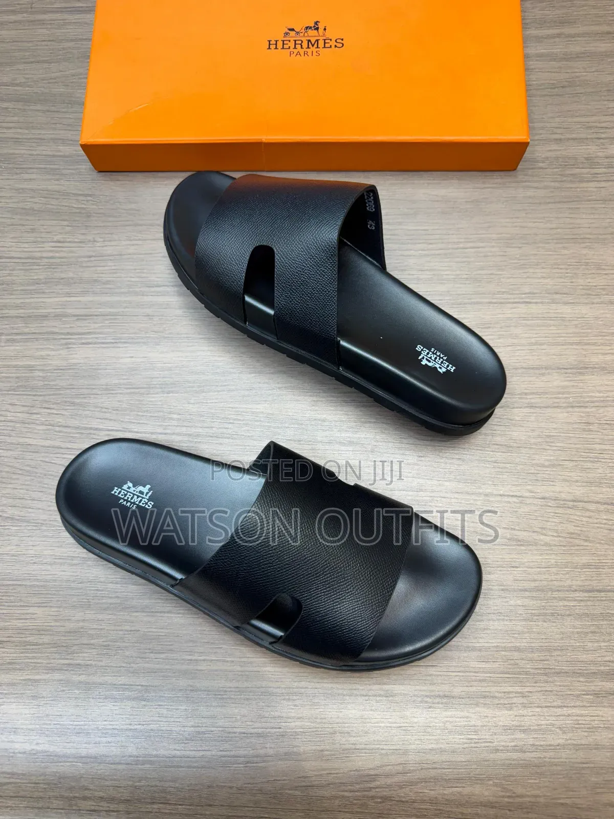 Men's Leather Sandal Shoes Hermes Topply Branded and Smoothly Made