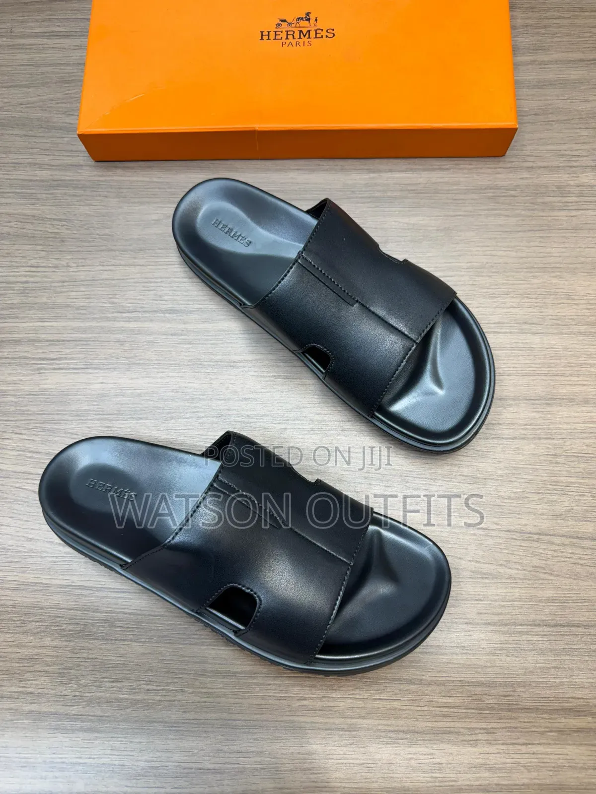 Men's Leather Sandal Shoes Hermes Topply Branded and Smoothly Made