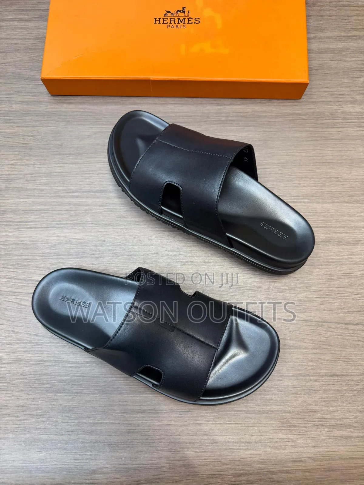 Men's Leather Sandal Shoes Hermes Topply Branded and Smoothly Made