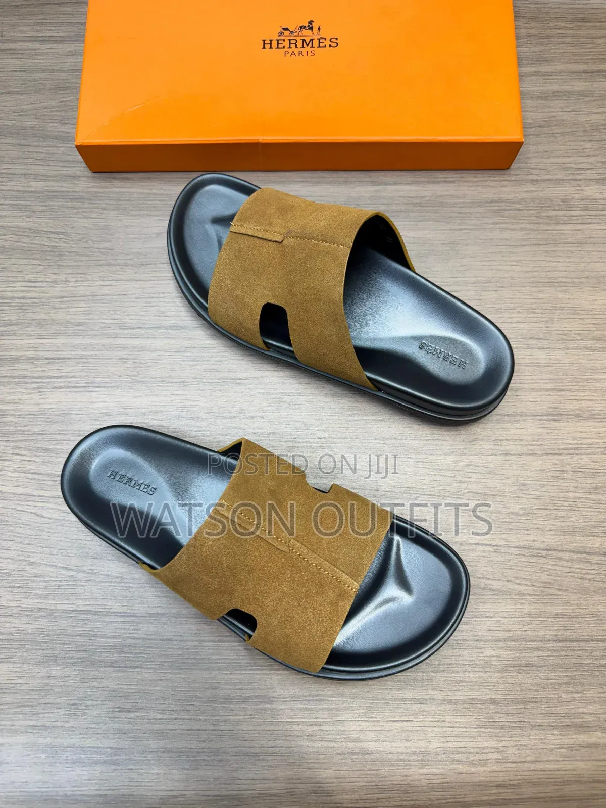 Men's Leather Sandal Shoes Hermes Topply Branded and Smoothly Made