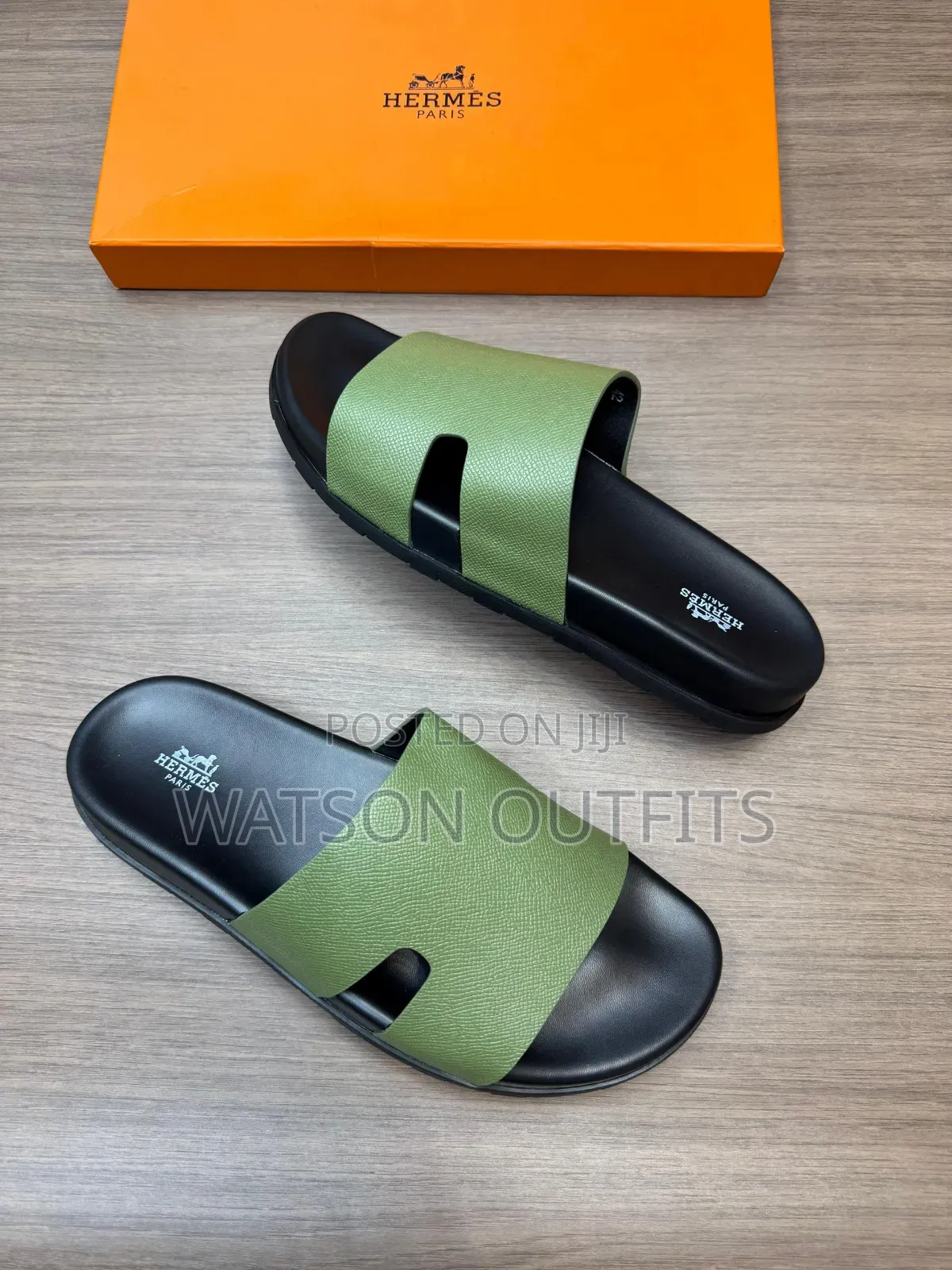 Men's Leather Sandal Shoes Hermes Topply Branded and Smoothly Made