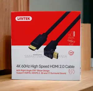 Unitek 60hz Hdmi 2.0 Right Angle 270 Degree Cable 2m