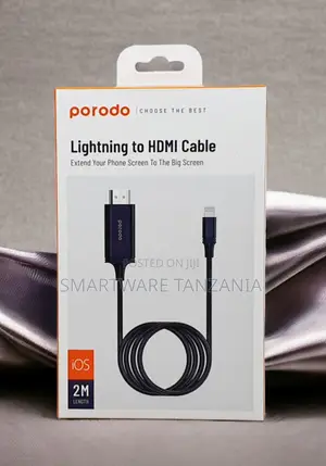 Porodo Lightning to Hdmi Cable Ios Screen Mirroring 2m