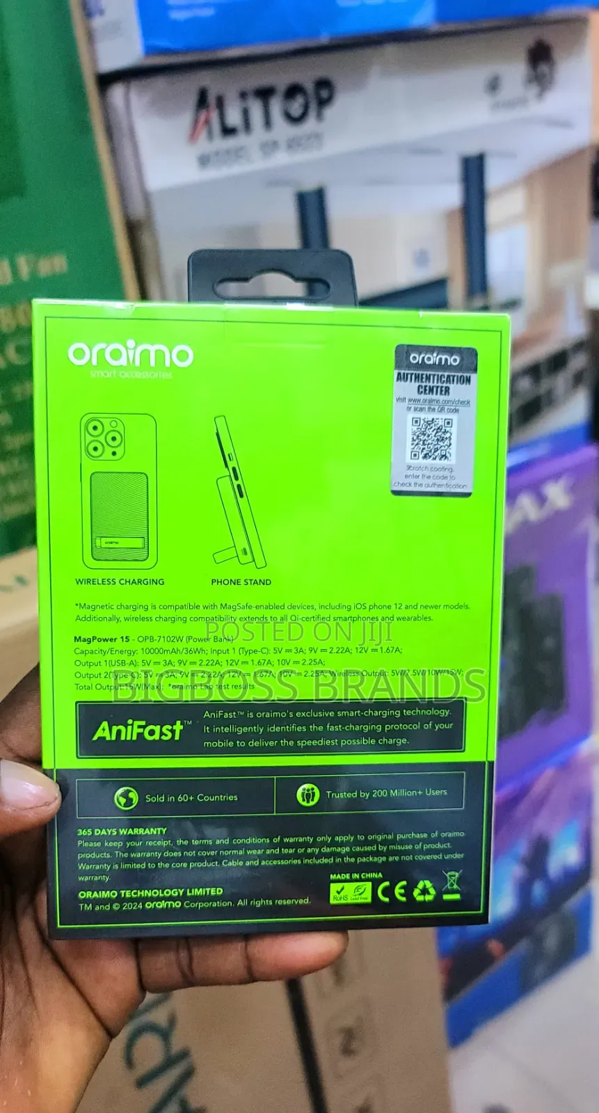 Oraimo Wireles Power Bank 10000 Mah 22.5w