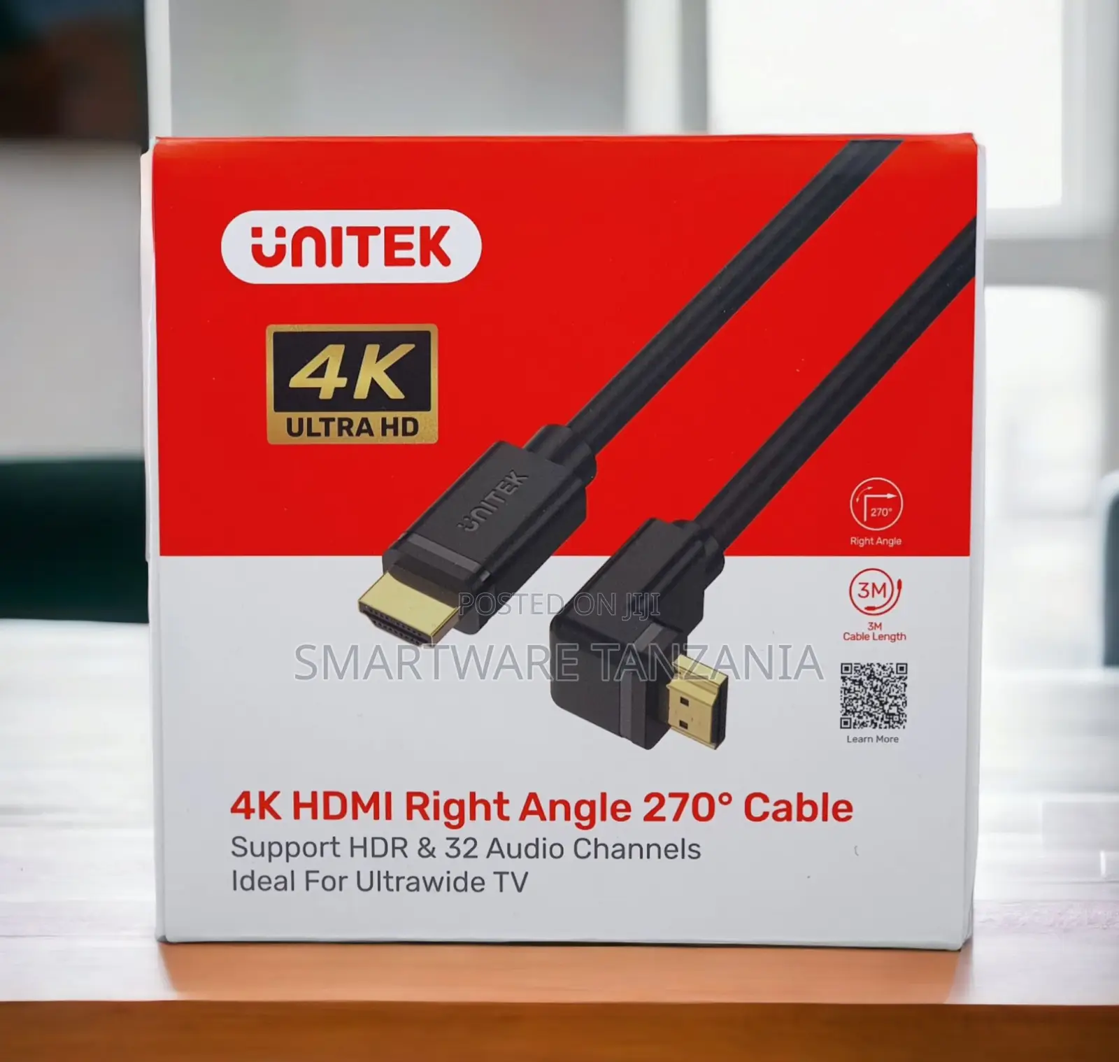 Unitek Hdmi Right Angle 270 Degree Cable 3m HDR Audio
