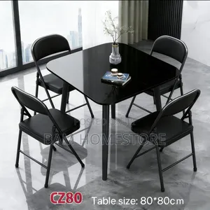 Glossy Black Dining Table/Square Dining Table (80x80cm) But
