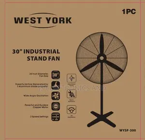West York Stand Fan 30 Inch Diameter Speed Three Copper Motor