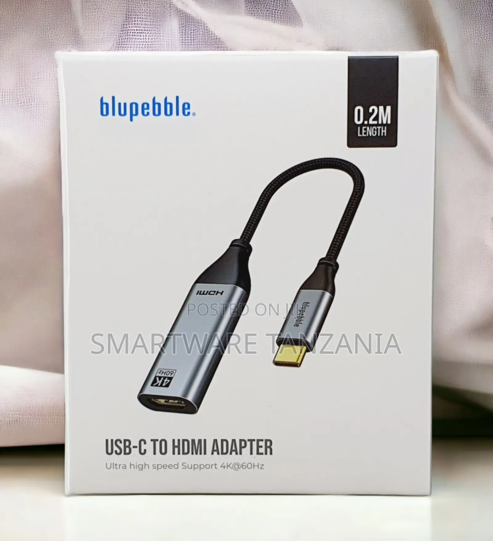 Blupebble Usb-C to Hdmi Adapter 60hz Braided Cable 0.2m