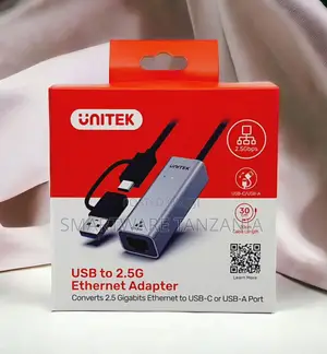 Unitek Usb To 2.5g Ethernet Adapter Type-c Usb-a 2.5gbps