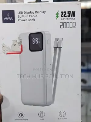 Wiwu 20000mah Power Bank – High Capacity Fast Charging