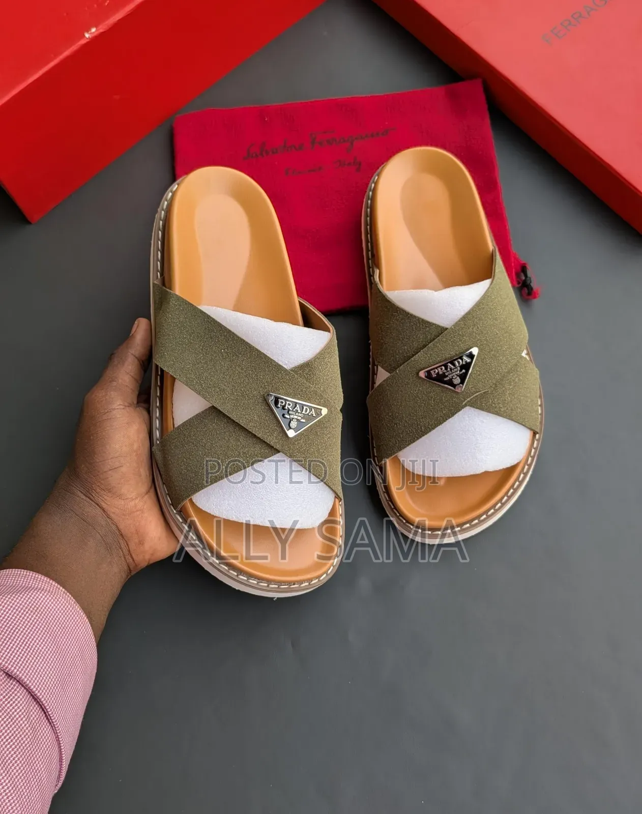 Men's Sandals Prada New Design Material Suede