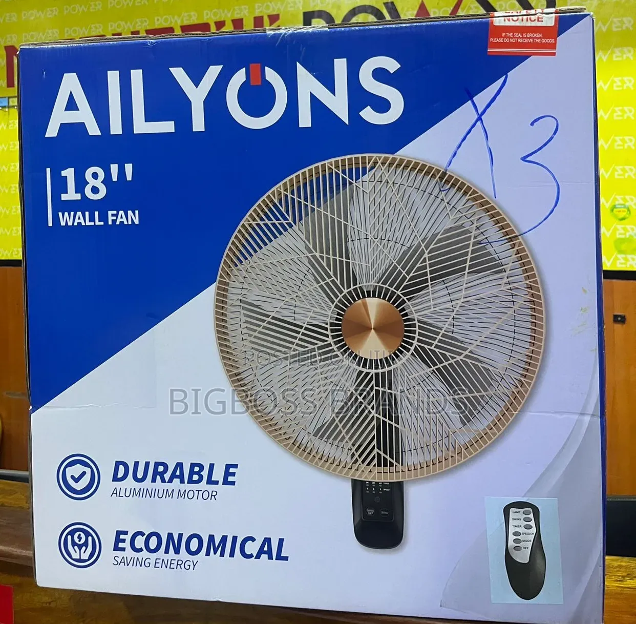 Ailyons Wall Remote Fan Size 18