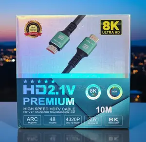 Hd 2.1v Premium Hdmi Cable 10m 48gbps Arc Hdr 4320p
