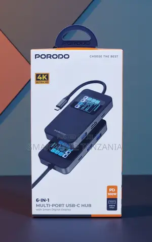Porodo 6-in-1 Usb-c Hub Smart Display Hdmi Pd 100w