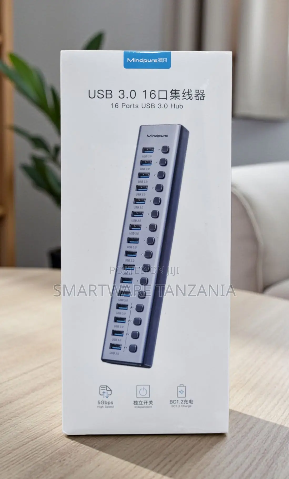 Mindpure 16 Port Usb 3.0 Hub 5gbps Independent Switch Bc1.2