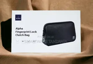 Wiwu Alpha Fingerprint Lock Clutch Bag Leather Security Bag