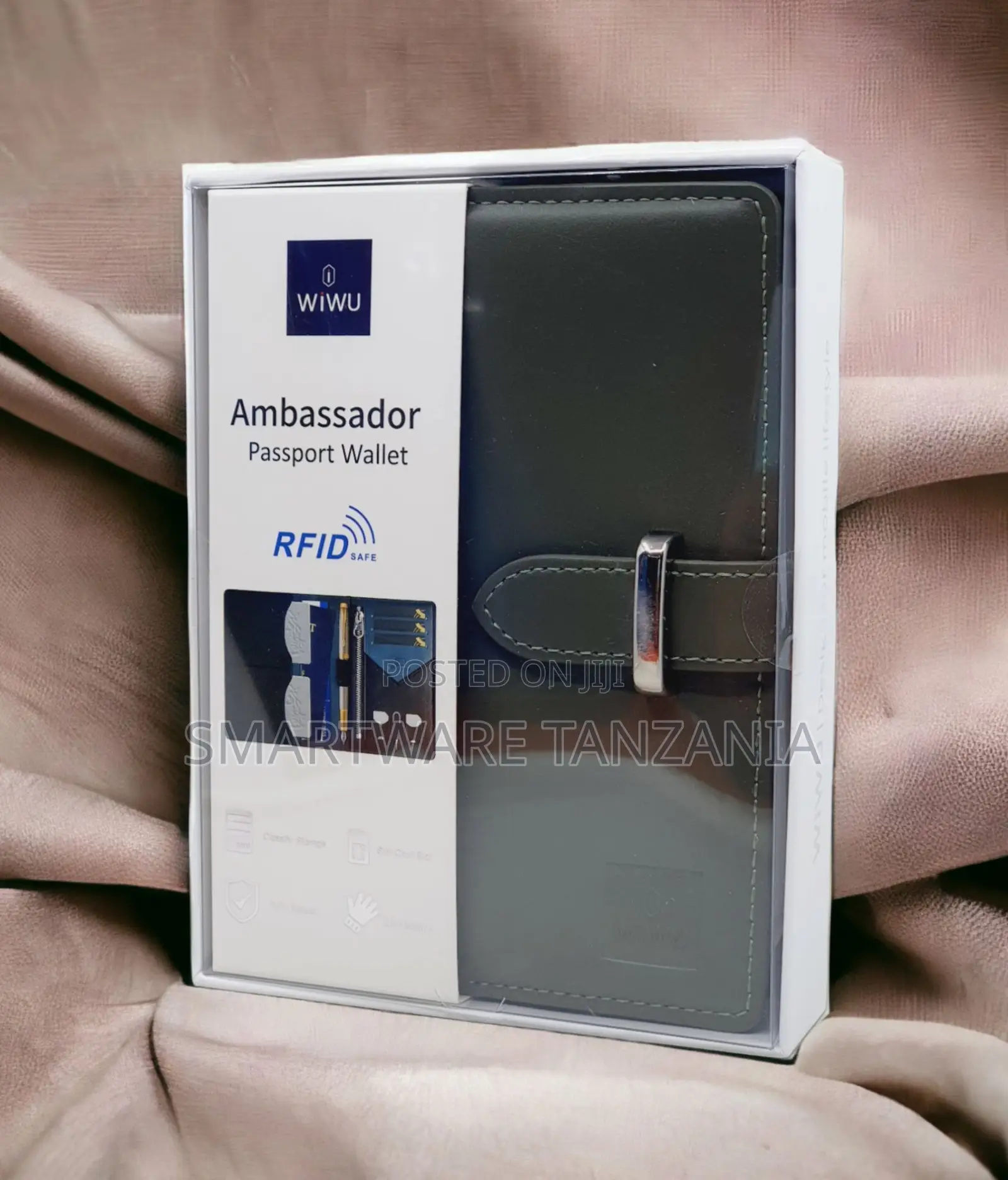 Wiwu Ambassador Passport Wallet Rfid Safe Green Leather Case