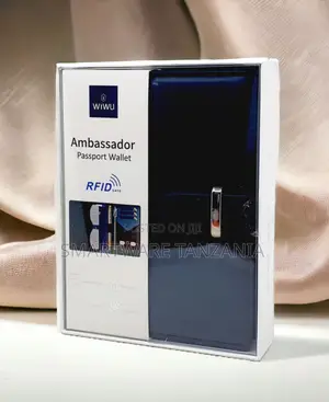 Wiwu Ambassador Passport Wallet Rfid Navy Blue Leather Wallet