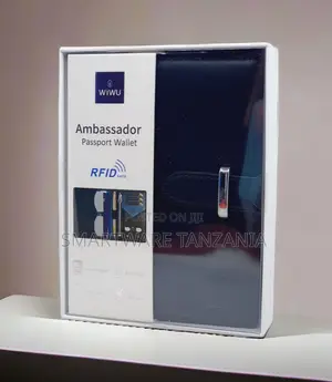 Wiwu Ambassador Passport Holder Rfid Wallet Blue Snap Clasp