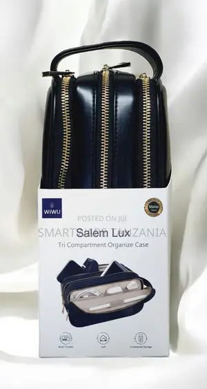 Wiwu Salem Lux Tri Compartment Black Leather Organizer Case