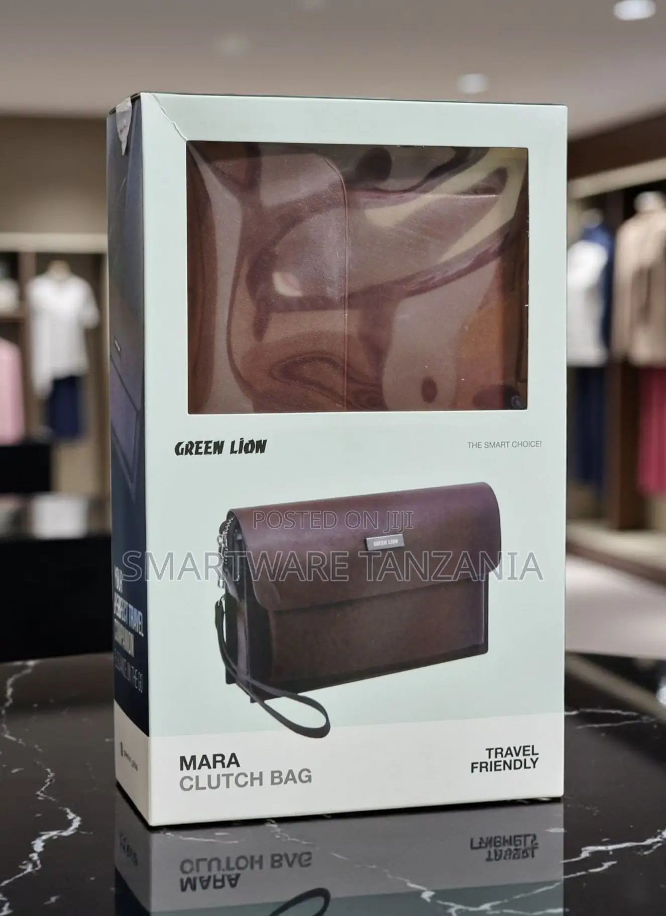 Green Lion Mara Clutch Bag - Brown Travel-friendly Organizer