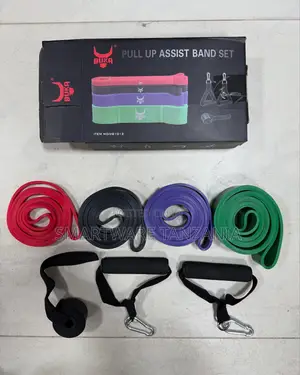Buka Pull Up Assist Band Set 4 Resistance Bands With Handles