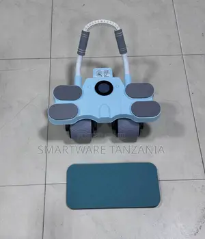 Automatic Rebound Ab Roller With Knee Pad Blue Edition