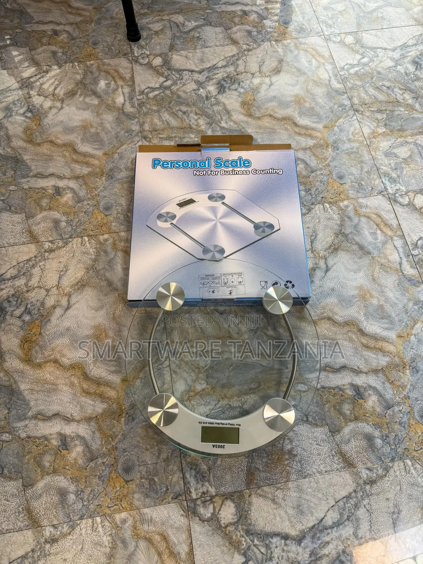 Round Glass Digital Personal Weighing Scale 180kg Max