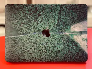 Macbook Hard Case With Aerial Forest Photography Print