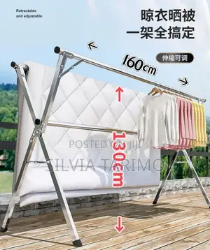 Adjustable Foldable Clothes Drying Rack – Strong Space Saving (160cm