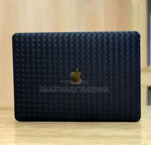 Macbook Hard Case Black Woven Leather Diamond Pattern