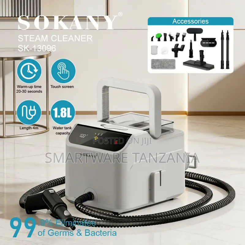 Sokany Sk-13096 Steam Cleaner 1.8l Touch Screen 4m Cord