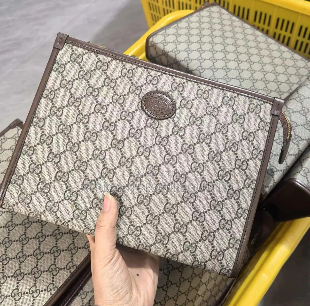 Gucci Ebony Gg Supreme Canvas Pouch Available