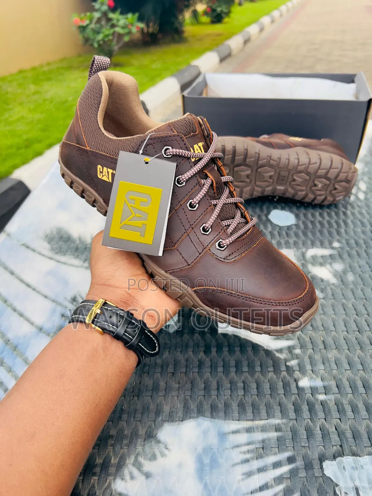 Men's Leather Shoes Caterpillar Branded Smartly Surfaced
