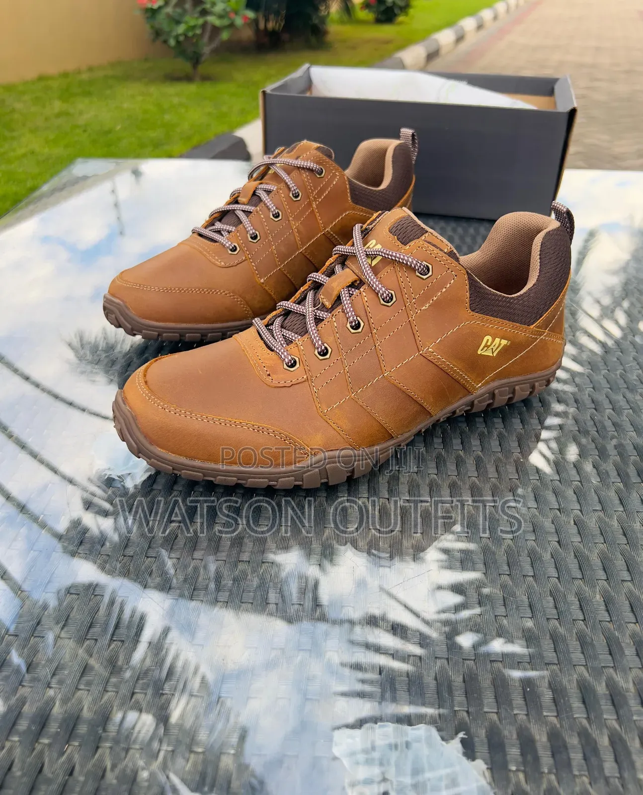 Men's Leather Shoes Caterpillar Branded Smartly Surfaced
