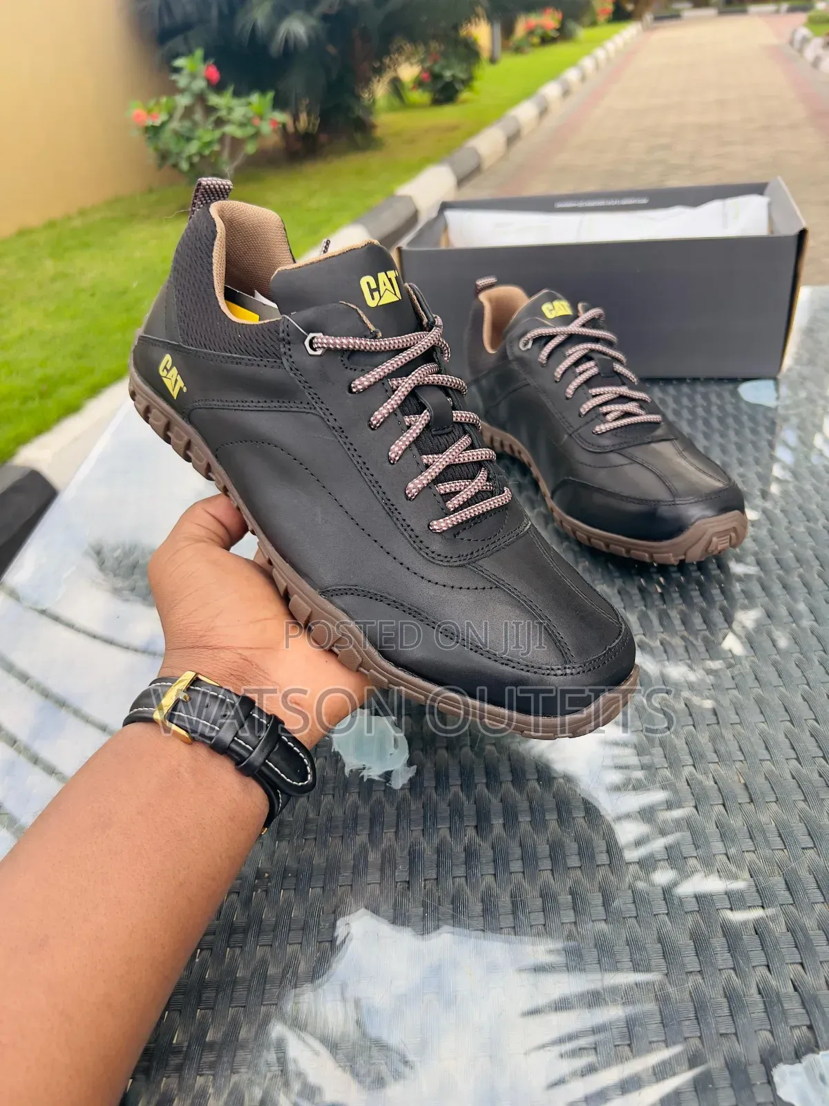 Men's Leather Shoes Caterpillar Branded Smartly Surfaced