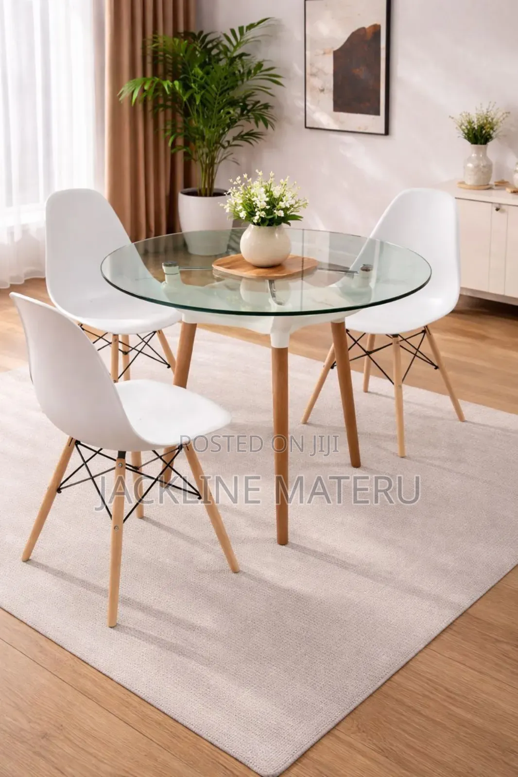 Dinning Table Glass With 4 Chairs High Quality