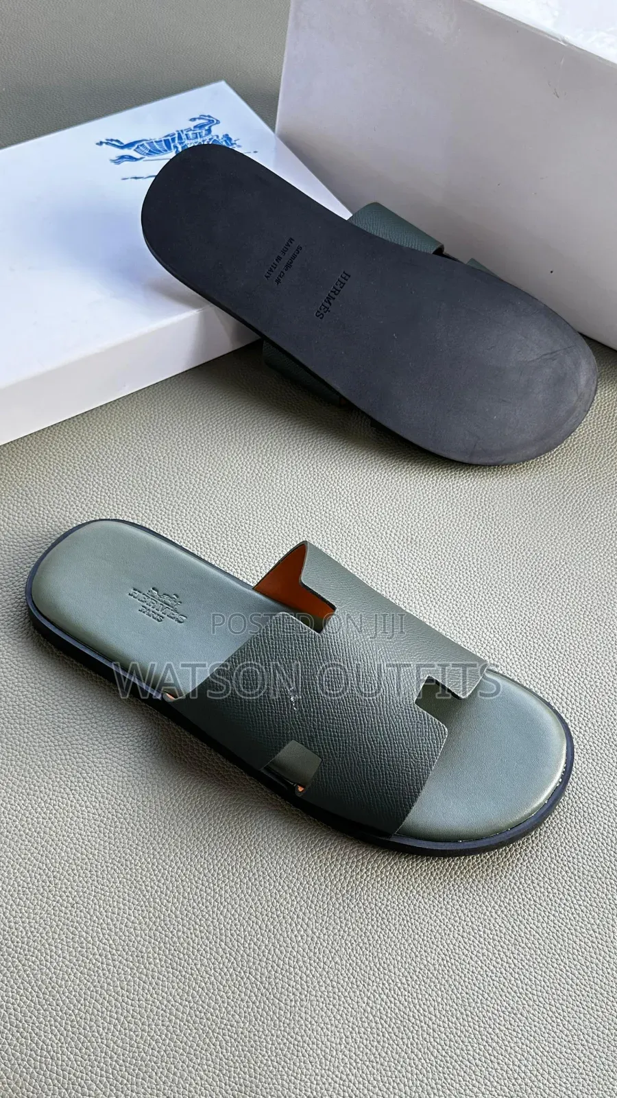 Men's Leather Open Shoes or Sandals or Open Footwears Hermes Branded