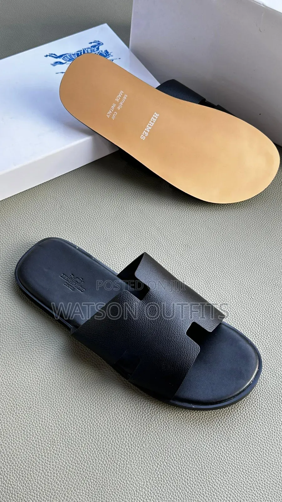 Men's Leather Open Shoes or Sandals or Open Footwears Hermes Branded