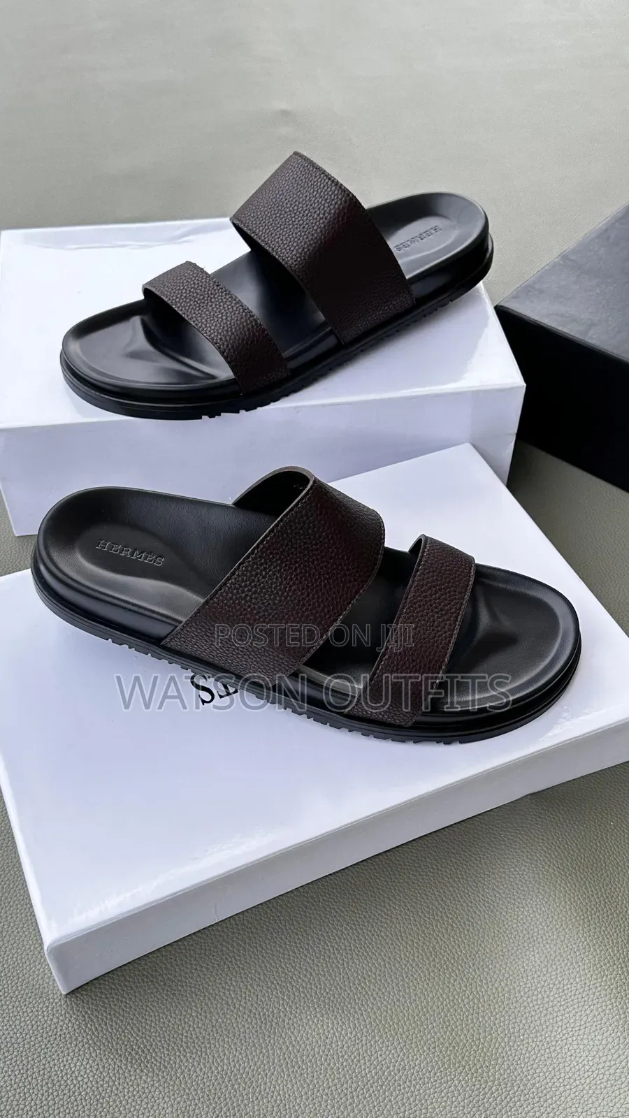 Men's Leather Open Shoes or Sandals or Open Footwears Hermes Branded