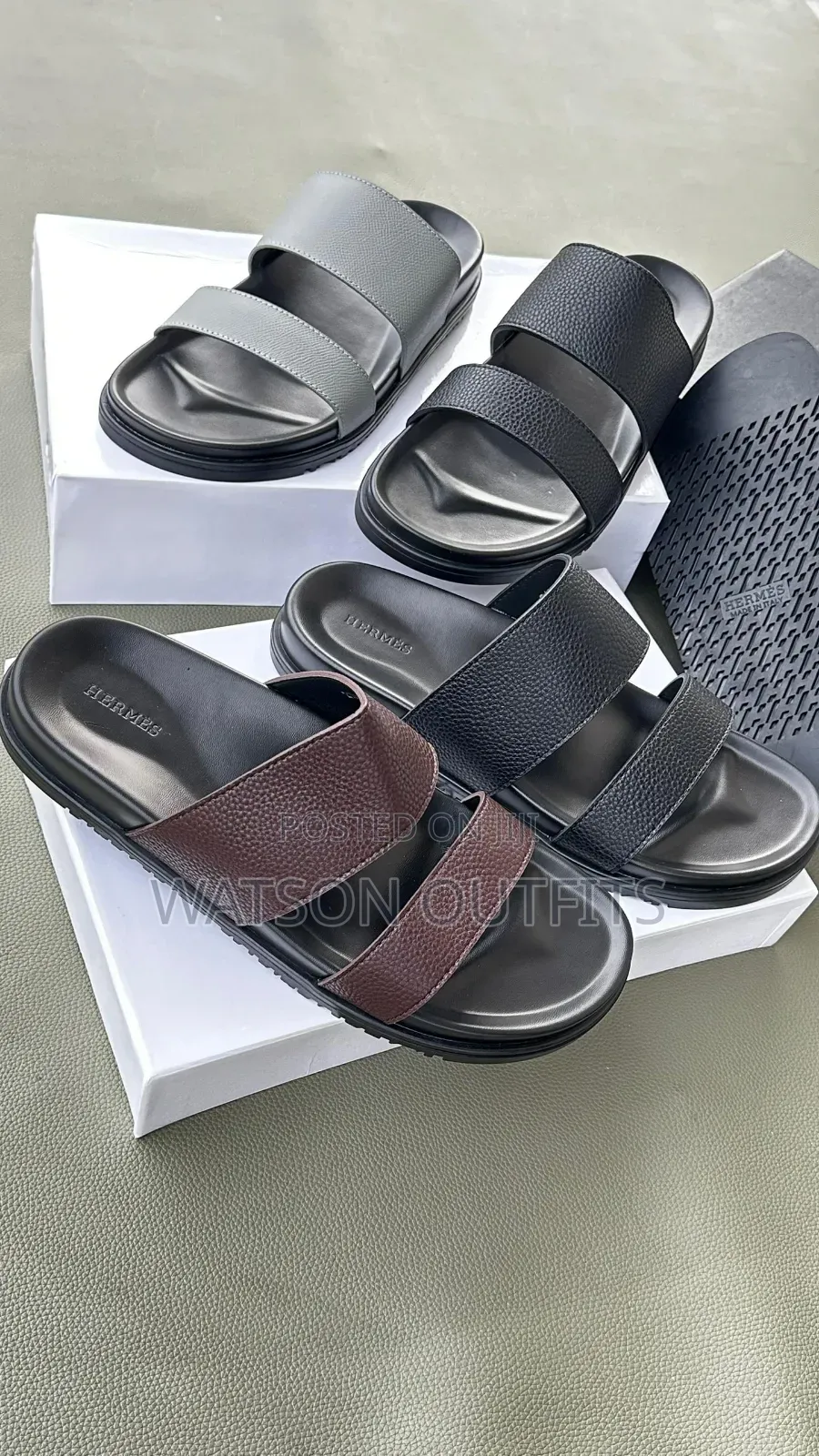 Men's Leather Open Shoes or Sandals or Open Footwears Hermes Branded