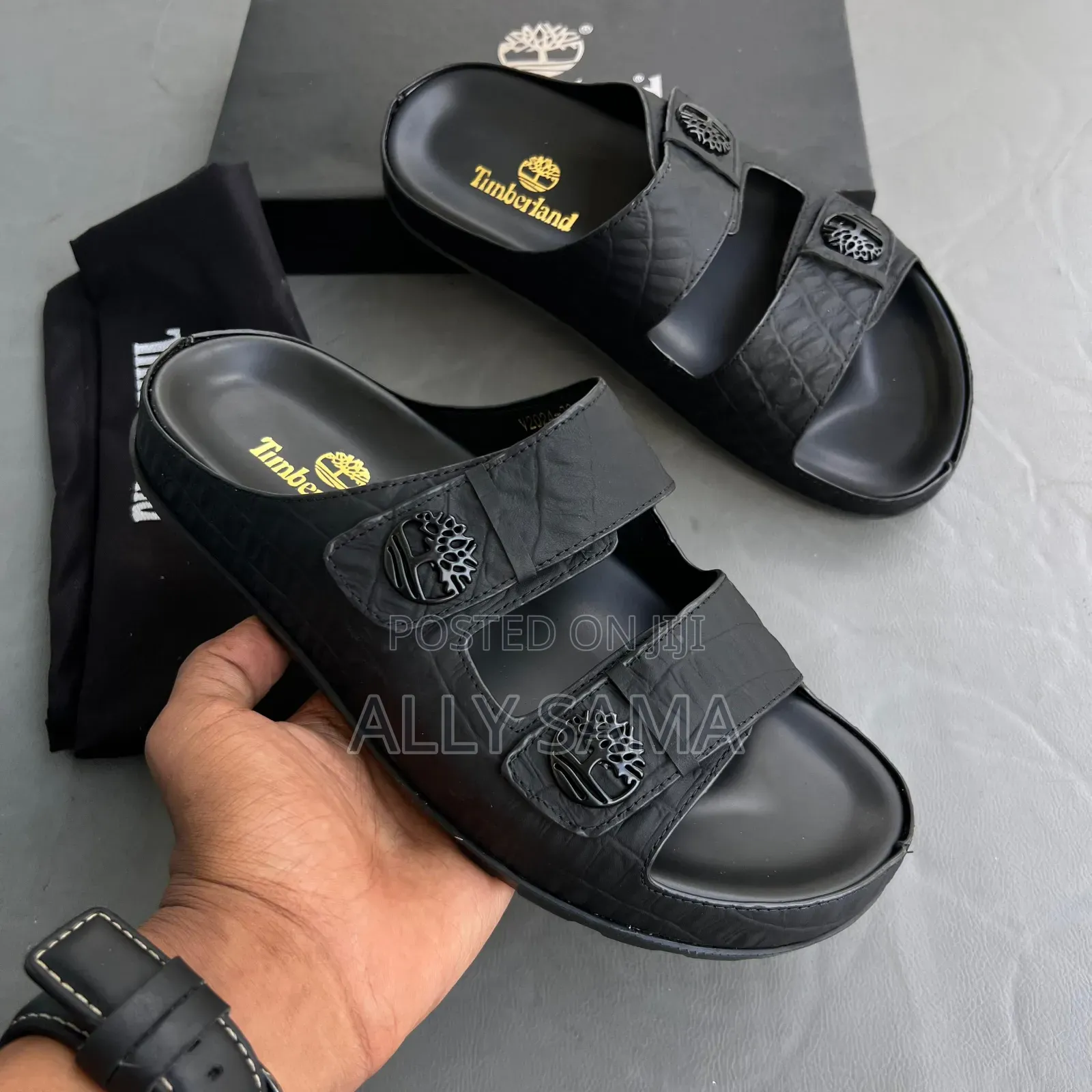Men's Sandals Timberland Black Material Leather