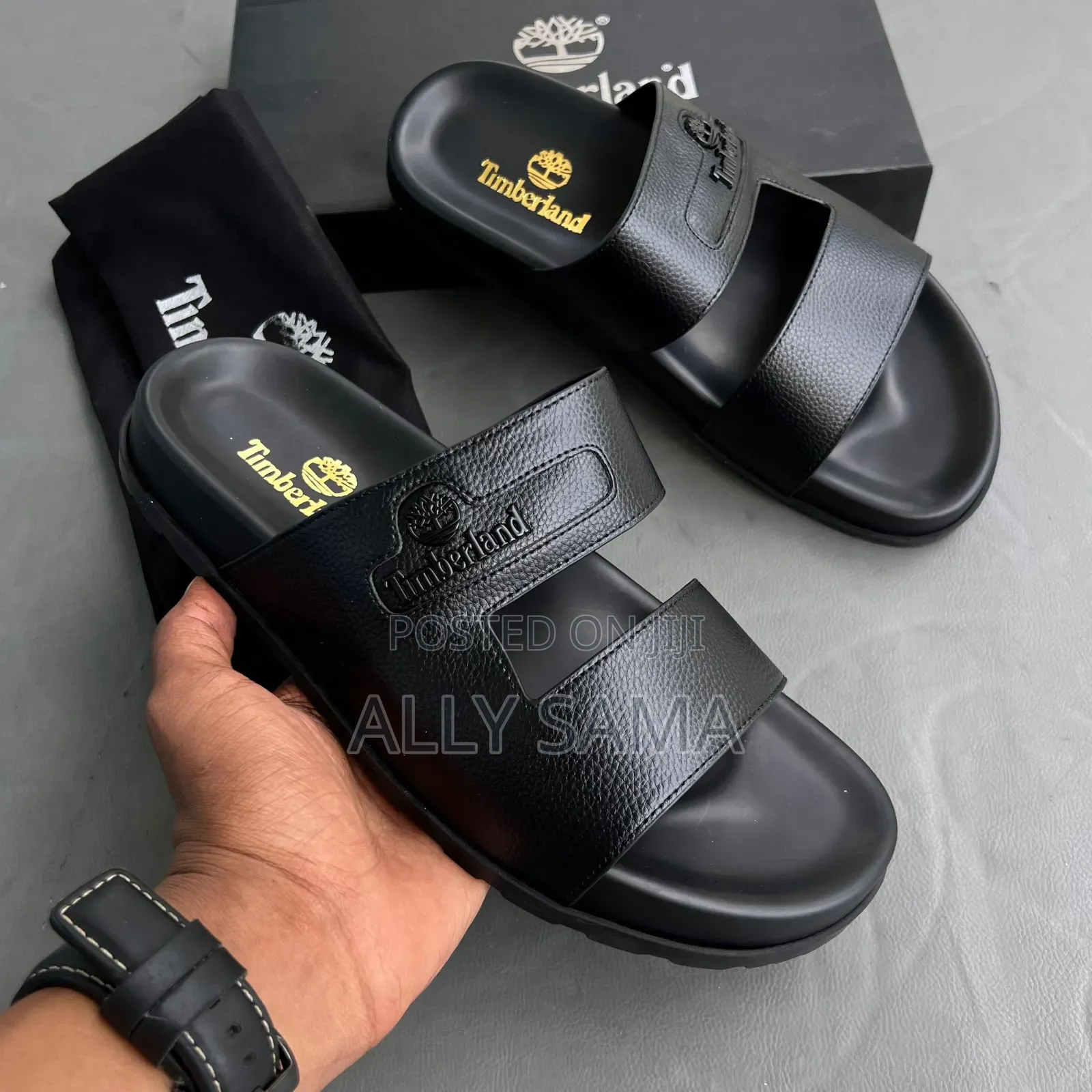 Men's Sandals Timberland Black Material Leather